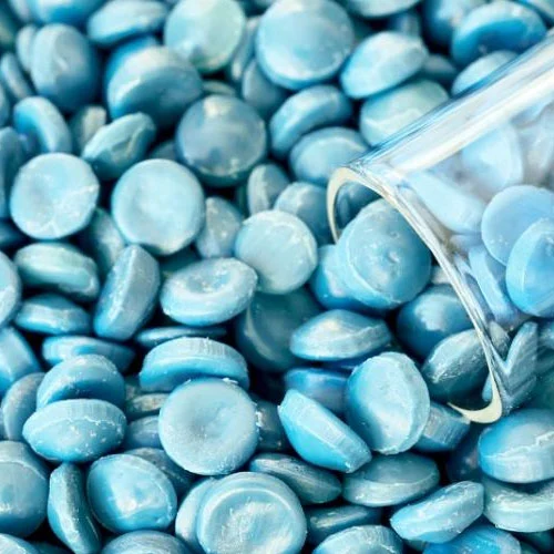 HIGH DENSITY POLYETHYLENE GREEN & BLUE GRANULES (RECYCLED)